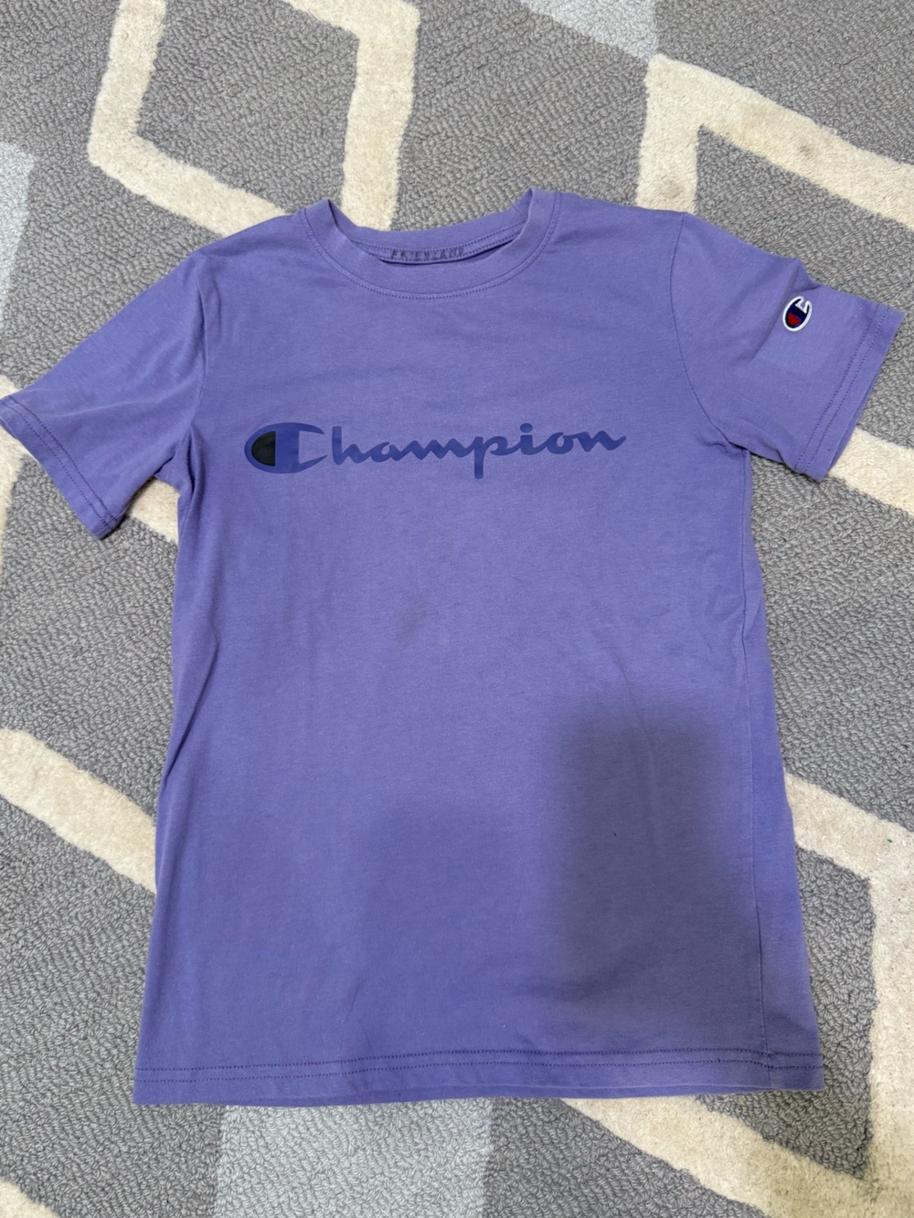 Champion Kids' Lavender Short Sleeve Logo Tee Sz M